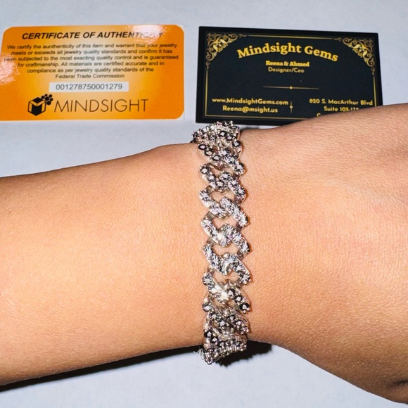 Other - Real Diamond Cuban Link Bracelet, FREE APPRAISAL, Natural Earth Mined Diamonds,